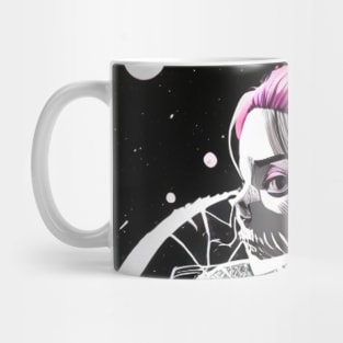 The Art of Shadows: Delve into the Mysterious Black and White Anime Girl World Goth Gothic Fashion Dark Pink Hair Mug